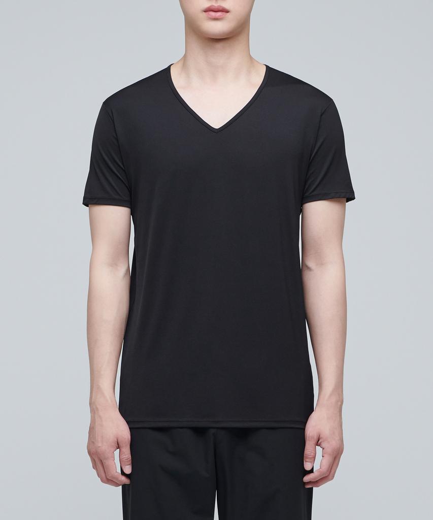 MUSINSA STANDARD [Cooltandard] Men'S V-Neck Undershirt [Black]
