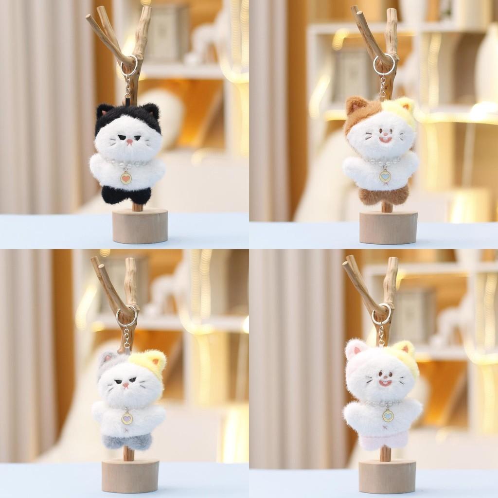 Toy Plush Cat Keychain Pendant With Pp Cotton Filling For Kids Gift Bag Decor