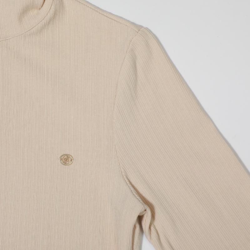 PLAYBOO Fleece Ribbed Half Zip Top Ivory