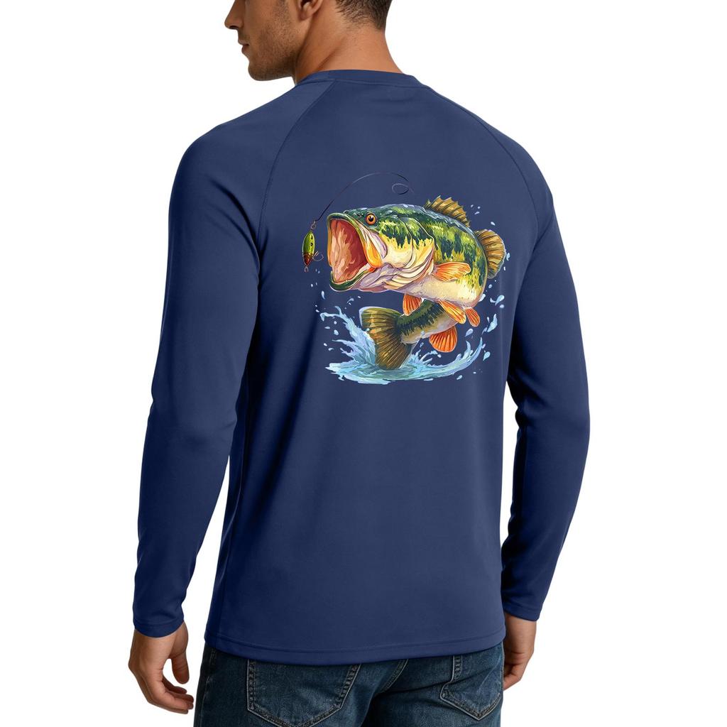 Men Long Sleeve 50 Plus Sun Shirt Quick Dry Lightweight Stretch Outdoor Fishing Athletic Top