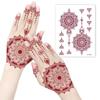 9pcs Indian Style Hand Tattoo Stickers Brown Red Flower Fake Tattoos  Wrist Neck