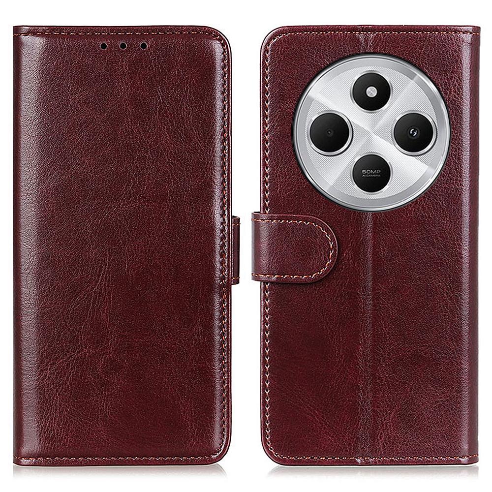 For Xiaomi Poco C75 4G/Redmi 14R 5G/14C 4G Case Crazy Horse Texture PU Leather Phone Stand Cover