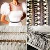 8-10Cm Ostrich Feather Trims For Skirt Natural Ostrich Feathers On Tape Ribbon Decoration For Dresses Carnival Accessories