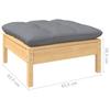 9 Piece Garden Lounge Set with Grey Cushions Solid Pine Wood