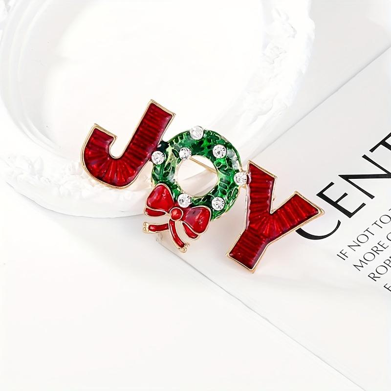Christmas Bow Brooch, Letter J Oil Drop Corsage Accessories Suit Brooch