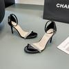 French niche design open-toed rhinestones with sandals 2025 new thin heels versatile sexy high heels women