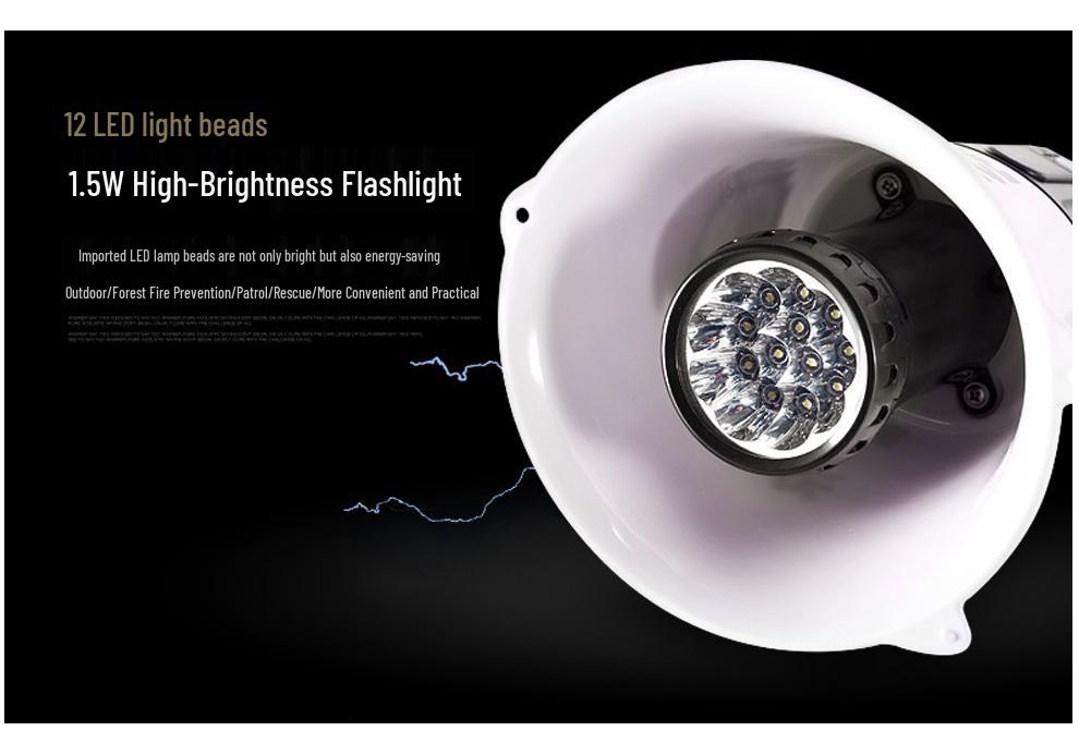Lei Gong Wang CR-118 50W Multifunction Bluetooth Megaphone with LED Lighting & Recording Amplifier