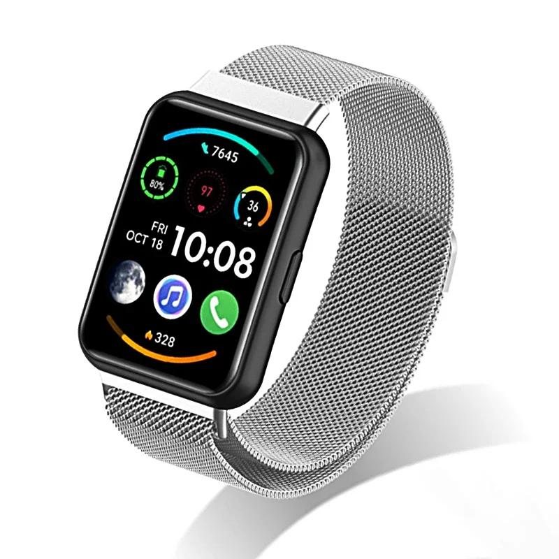 Edelstahlarmband für Huawei Watch FIT 2 Armband smart Magnetisches Uhrenarmband Mailänder Schleife Armband Huawei Watch fit Zubehör