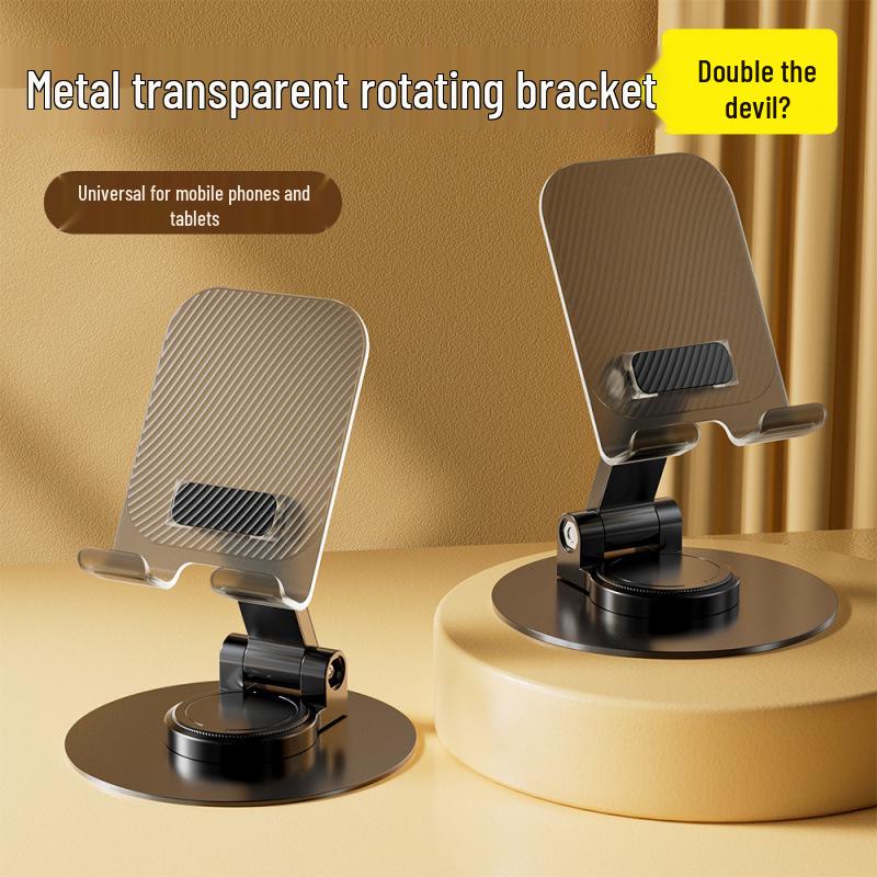 

Rotating Phone & Tablet Holder with Decompression Transparent Back and Foldable Design