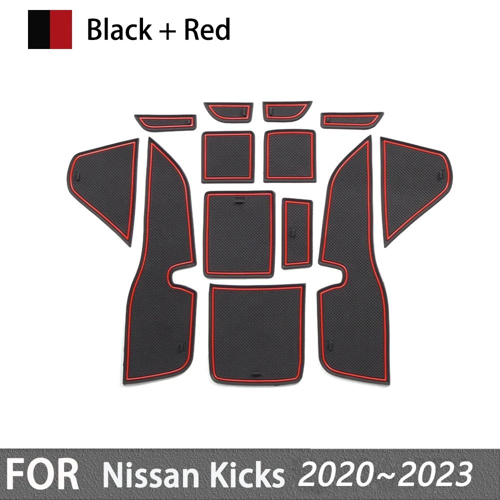 

for Nissan Kicks XV D15 2020~2025 2025 Non-slip Rubber Mat Door Groove Cup Gate Slot Coaster Car Interior Stickers Accessories красный