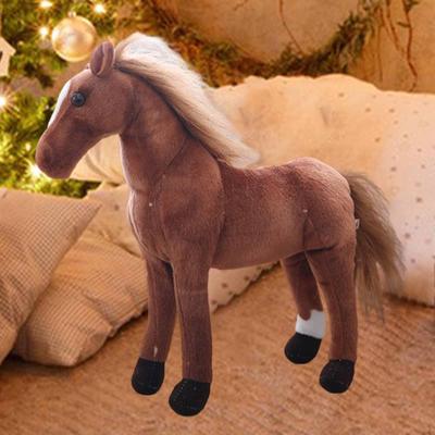 Horse Plush Pillow Stuffed Animal Kids Room Decor Figurine Realistic Toy for