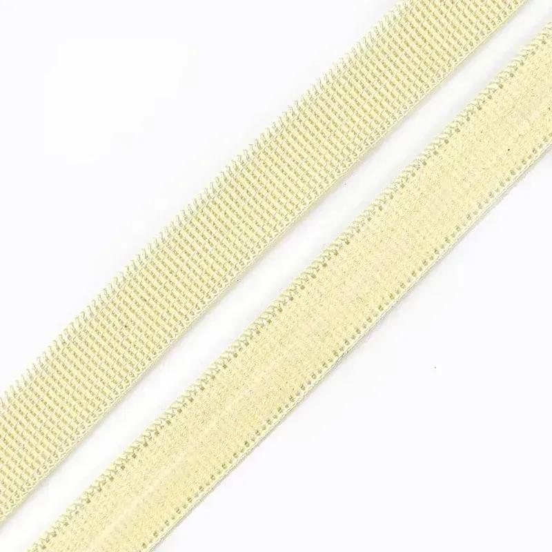 Meetee 10-50M 10mm Non-slip Elastic Bands Silicone Tapes for Bra Underwear Shoulder Belt Sewing Rubber Ribbons Garment Accessory