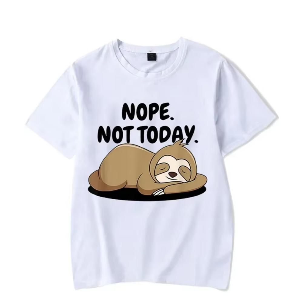 Nope Not Today Graphic Tshirt Funny Lazy Sloth Tshirt Fashion Harajuku T-shirt Oversize Men Brand T-shirt Hip Hop Tshirt Vintage