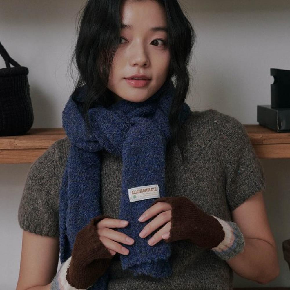 ALLINCOMPLETE Bubble Boucle Knit Scarf  6 Colors 