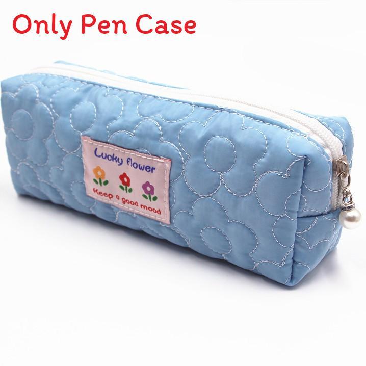 Polyester Floral Pencil Case With Zipper For Students And Office Storage