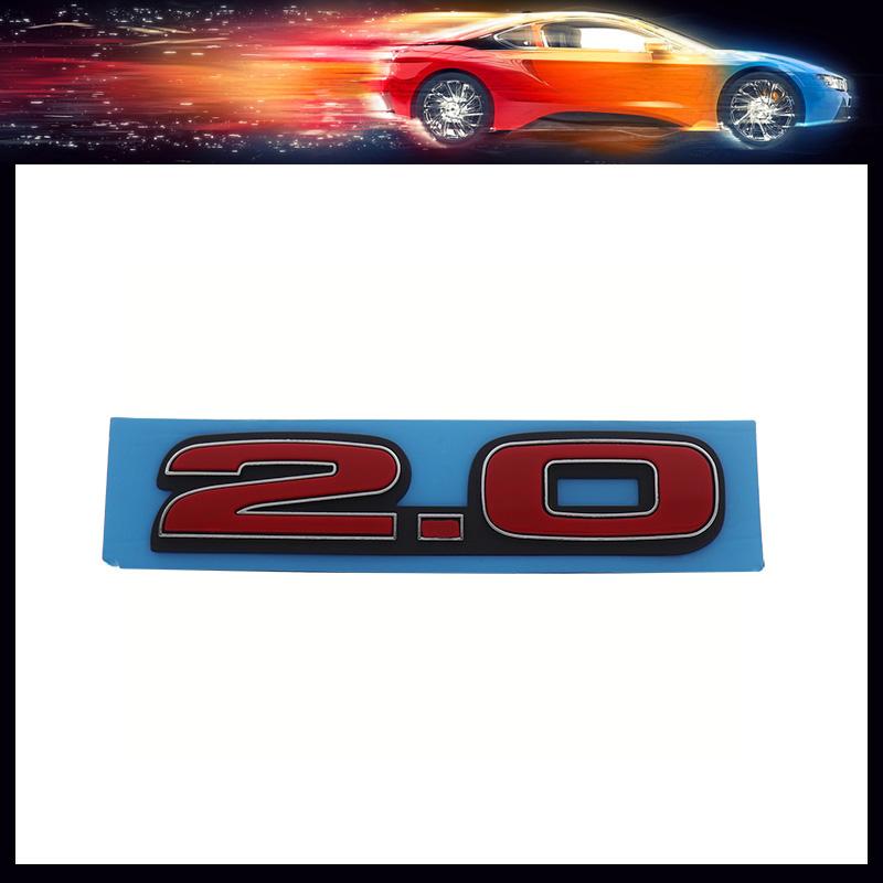 3D Premium Black Red 2.0 For Car Fender trunk Rear Bonnet Nameplate Decal Emblem Badge Sticker