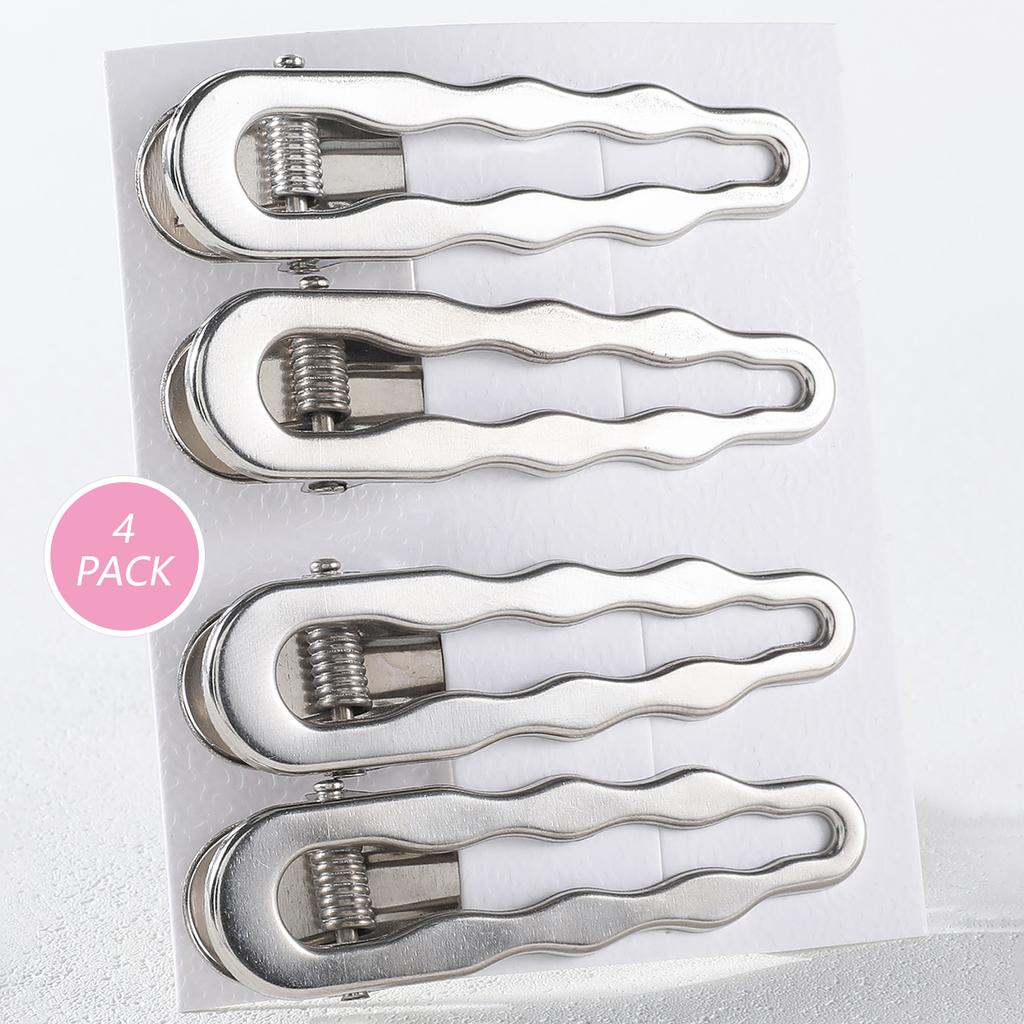 4/24Pcs Silver Y2k Hair Clips for Women Hollow Out Metal Duckbill Clip Gilrs Hairpins Side Clips Styling Girls Hair Accessories