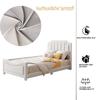 Kids' Bed Upholstered Bed 90*200cm Sleeper Sofa Bed Frame Flannel Multifunctional Soft Bed with Backrest Armrest Parent-Child Youth Guest Bed Beige