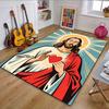 Sacred Heart Icon Art Patterned Carpet, Non Slip Mat Suitable for Living Room and Bedroom Sofas