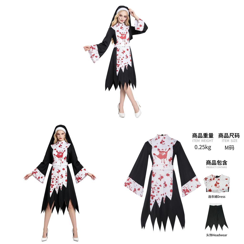Dark Blood Sister Costume Dress For Cosplay And Stage Performances With Polyester Fabric For Females
