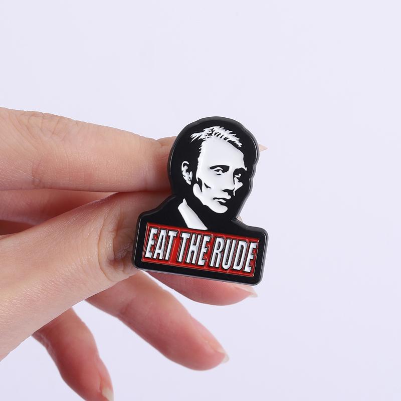 Eat The Rude Enamel Pins TV Series Character Catchphrase Brooches Lapel Badges Punk Gothic Jewelry Gift for Fans Friends