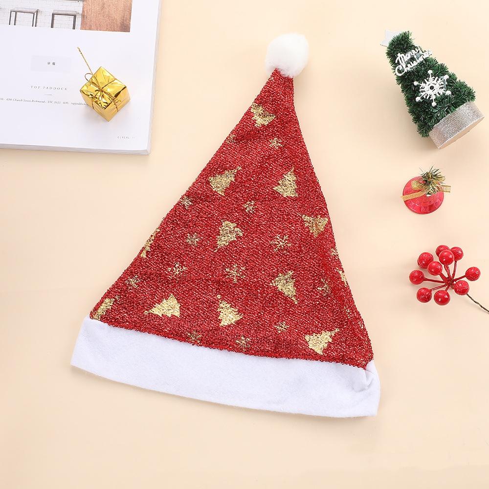

Glitter Colorful Christmas Hats for Adult Kids Shiny Snowflake Rainbow Santa Claus Hat Xmas Caps New Year Party Decoration Props 35x30cm