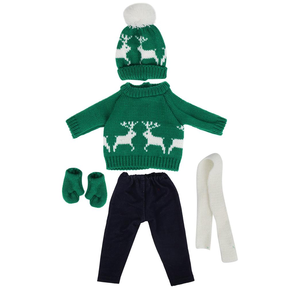 Dukkeklær til babyjente, julegenser, bukser, hatter, dukketilbehør til 18-tommers dukkeQ18-783