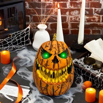 Halloweenská dýňová světelná dekorace Otevřená ústa Roztažitelná Strašidelná dýňová lucerna se zářícíma očima pro verandu terasu Vnitřní Venkovní dekor