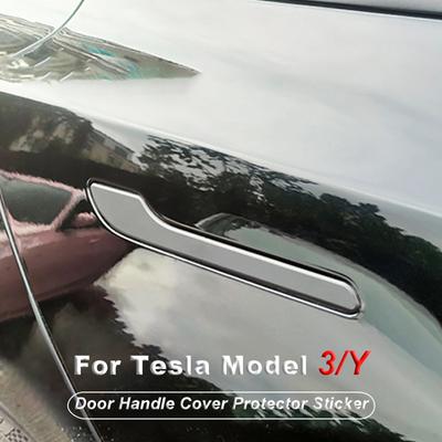 Tesla Model 3 Model Y 2024 2024 İçin Araba Kapı Kolu Yaması Çizilmeye Dayanıklı Koruyucu Etiket Modifikasyon Aksesuarları