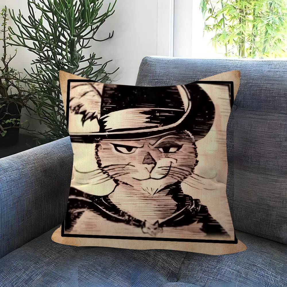 Movie P-Puss Anime In B-Boots Cushion Cover Pillow Cover Decor Pillowcase Printed Cushion Case For Couch