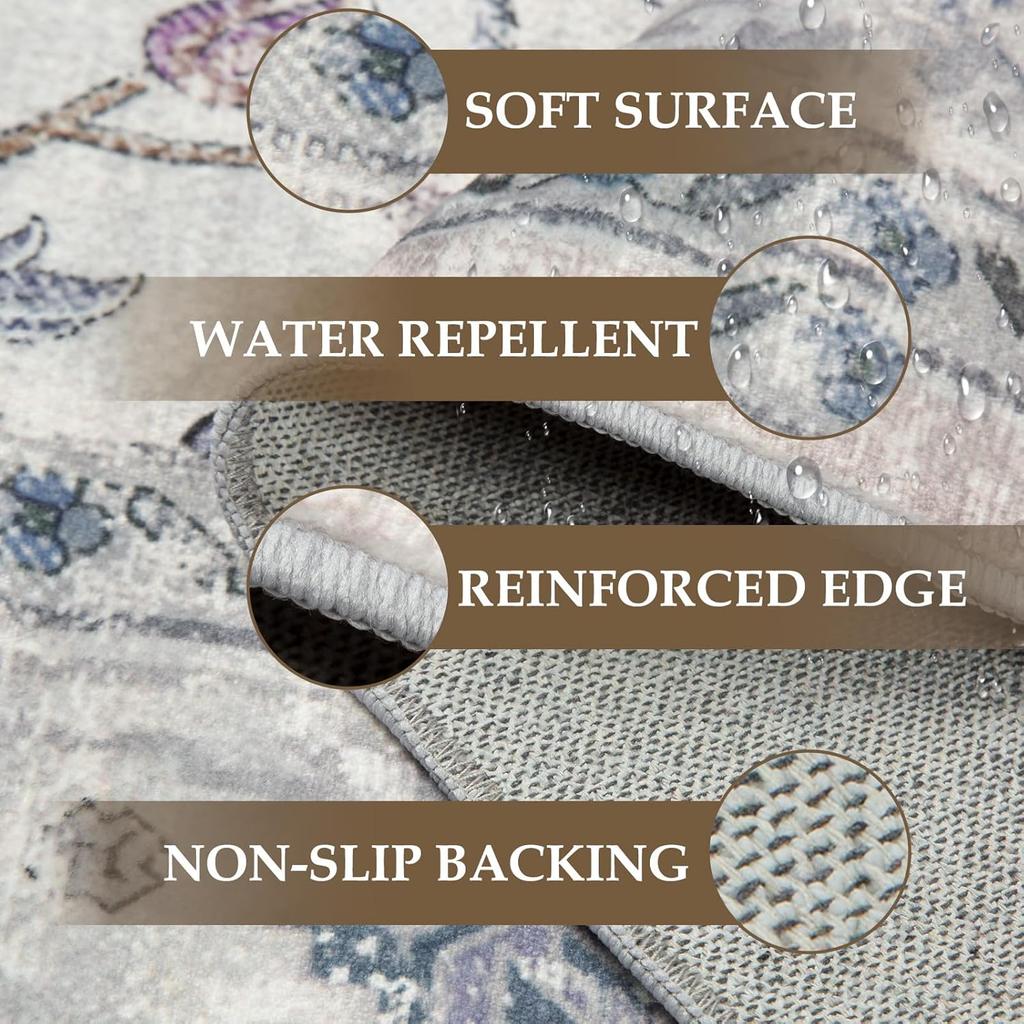 VIKAMA Moroccan Vintage Carpet Soft Living Room Coffee Table Blanket Home Decor Wash Bedroom Study Cloakroom Floor Mat Foldable