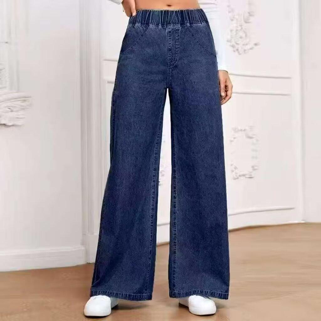 Women's Vintage High Waist Straight Leg Loose Wide Leg Pants Casual Trousers Jeans