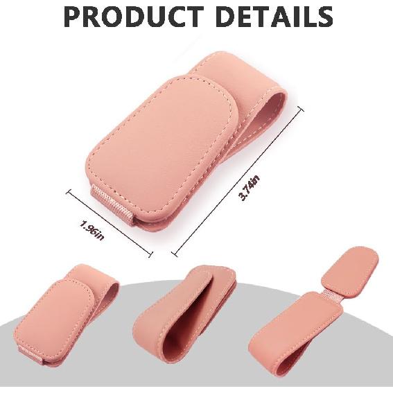 2Pcs Sunglass Holder For Car, Magnetic Leather Eyeglass Hanger Clip For Car Sun Visor, Sunglasses Holder And Ticket Card Clip For Car Visor
