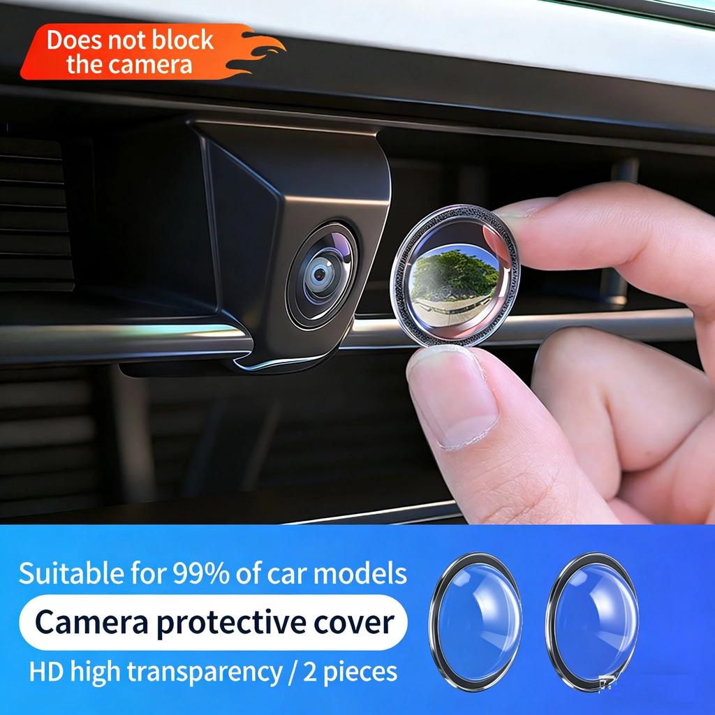 Universal Car Camera Lens Protector 2PCS Rear View Backup Camera Cover 360° Camera Protection Anti Scratch Waterproof Amagi