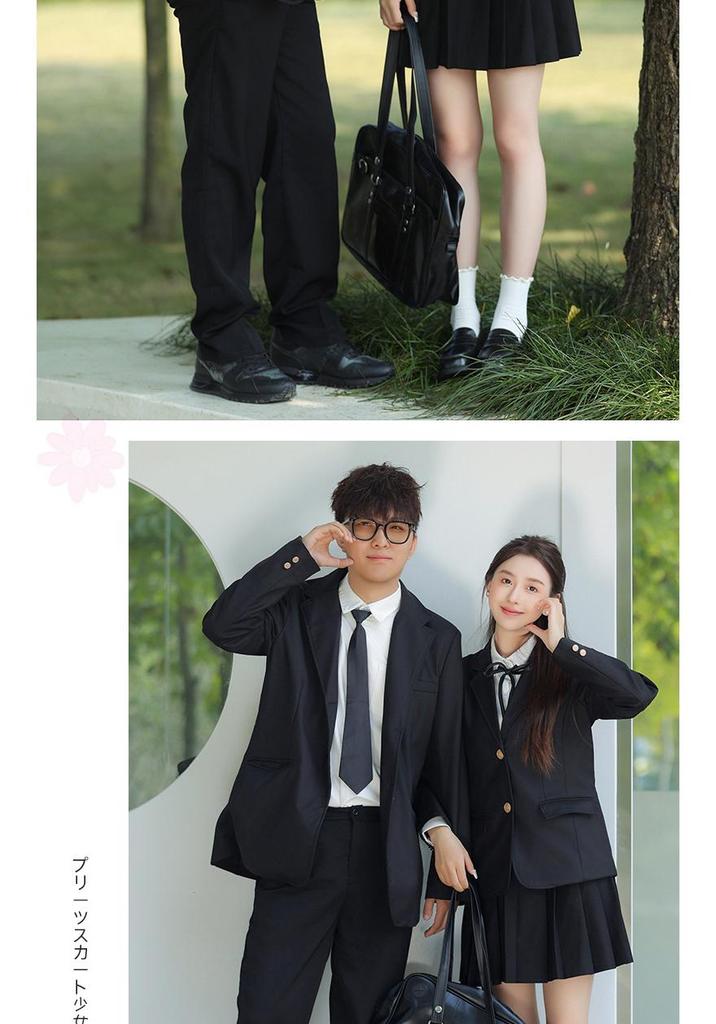 Japanese Style Academy Couple JK Uniform Set - Middle School Student Suit Jacket