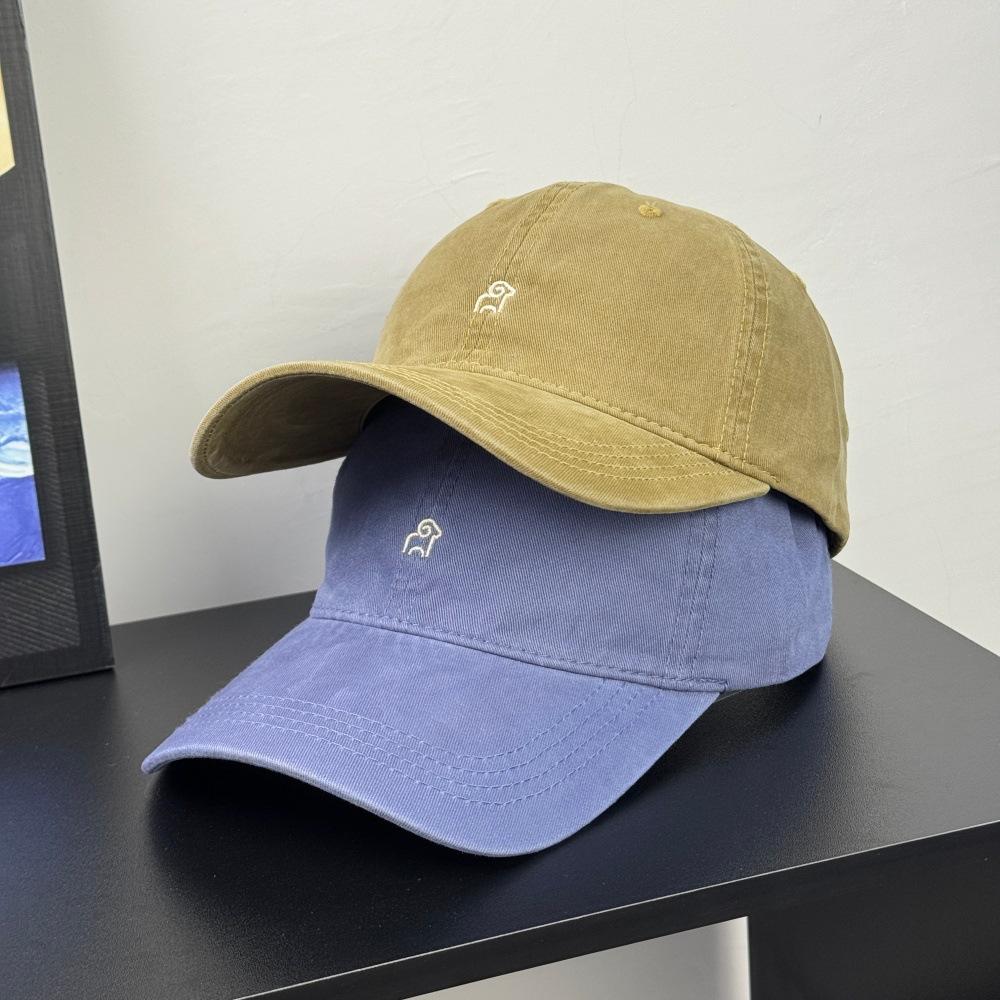 Fashion Hat Autumn retro washed cap showing face little Korean lamb hat female street style versatile couple baseball hat male