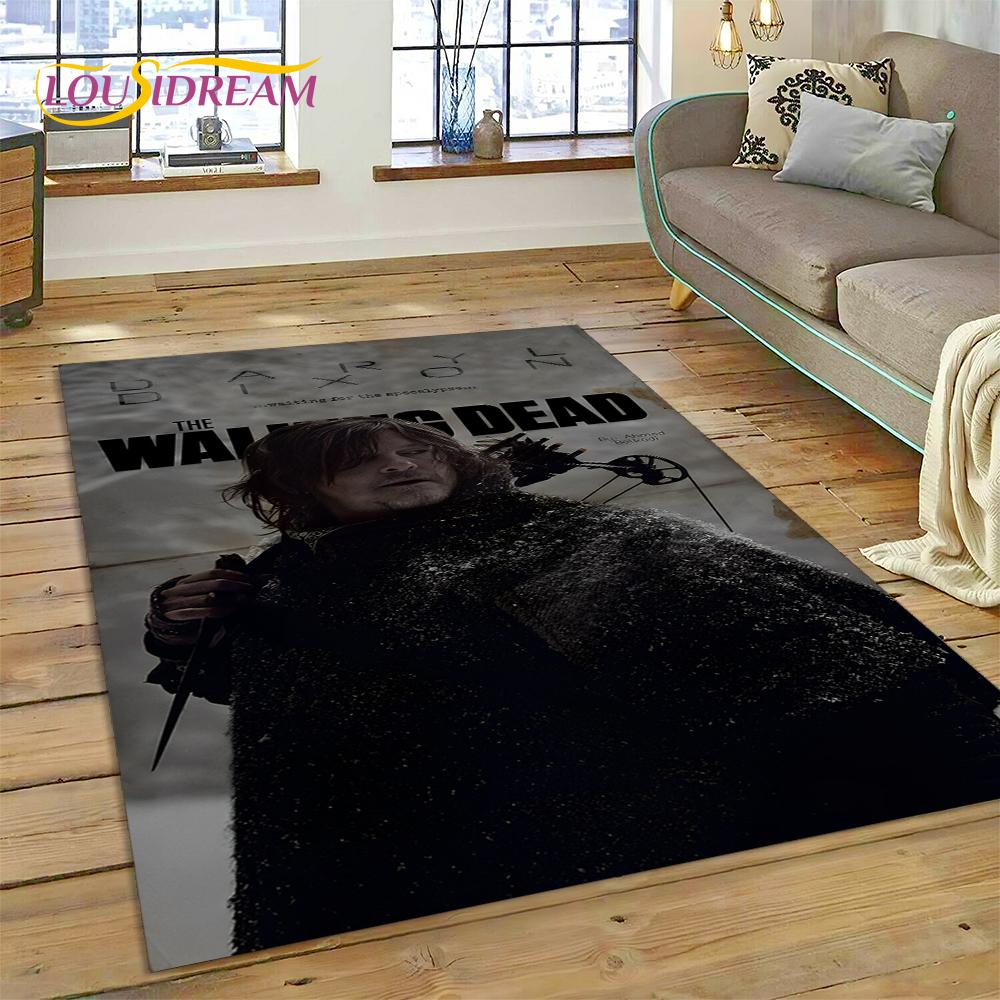 Tappeto 3D The Walking Dead Lincoln TWD TV per Soggiorno Camera da Letto Decorazione Casa, Tappetino da Pavimento Antiscivolo Decorazione per Divano Zerbino