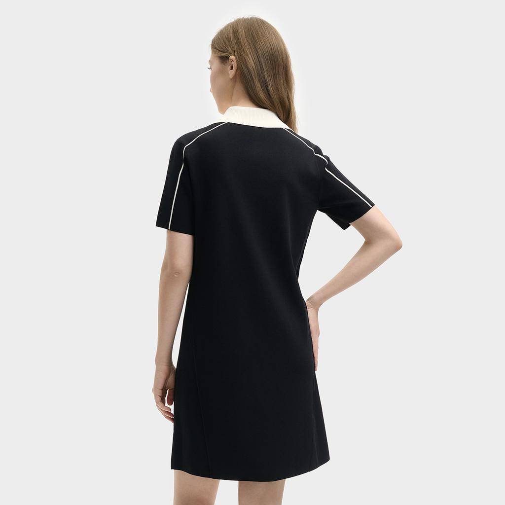 Fila Original Fashionable Comfortable Versatile Casual Short Sleeve Dress Women Dresses Legendary-Blue F11W529306F-NV