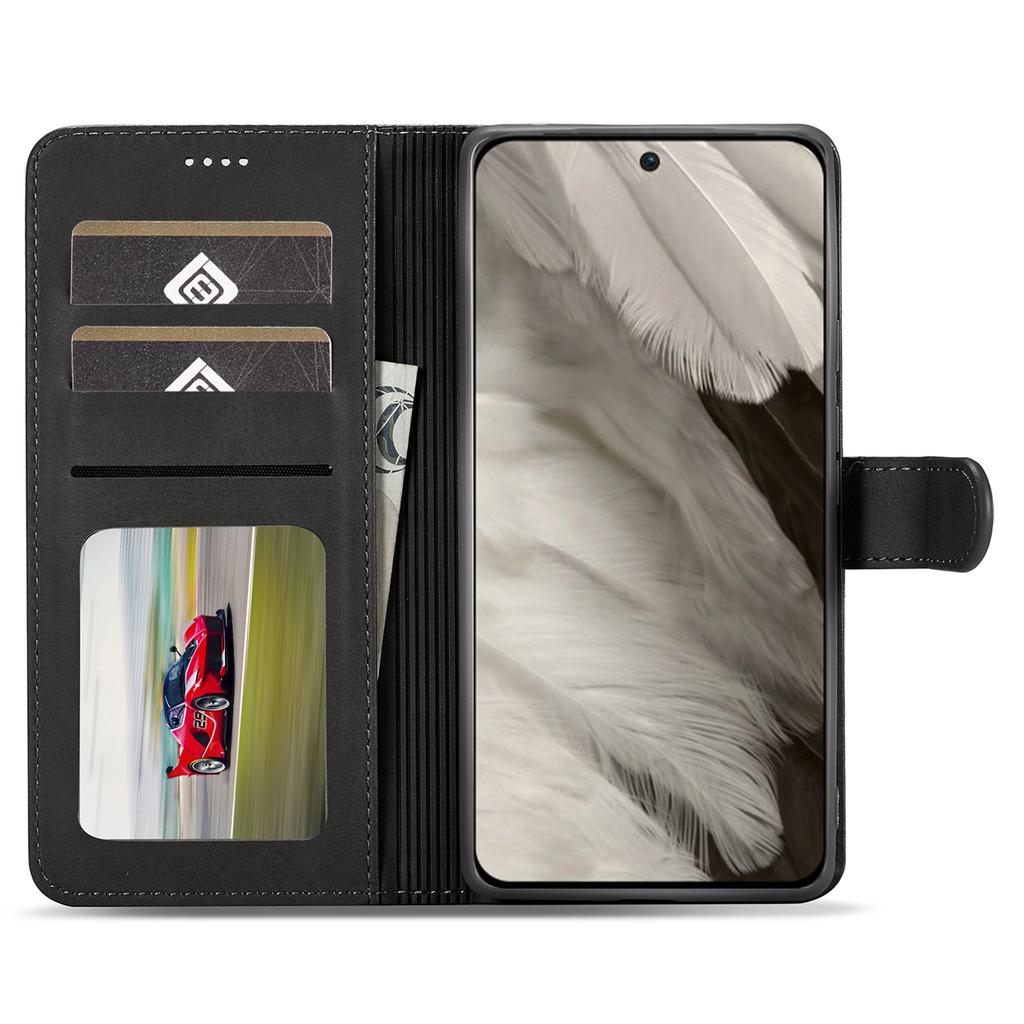 LC.IMEEKE For Google Pixel 8 PU Leather Folio Case Stand Wallet Calf Texture Phone Cover