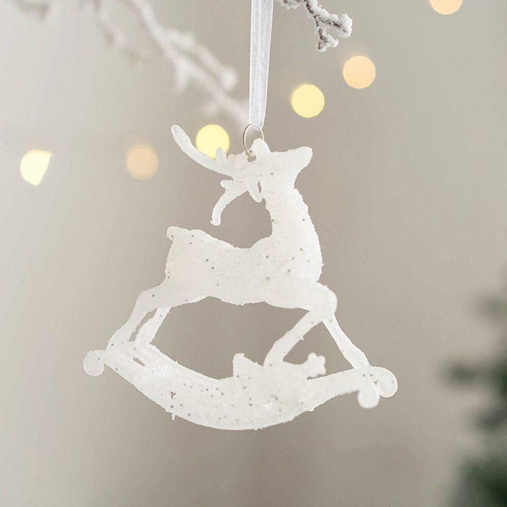 Cartoon Christmas Glitter Elk Pendants Hanging Christmas Tree Decoration  Holiday Party Supplies