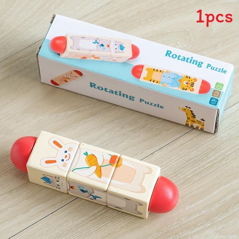 Toddler 3d Wooden Rotating Puzzle Toy For Cognitive Growth And Dexterity Hand