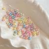 50Pcs Kawaii Star Heart Nail  3D Pearlescent Colorful Peach Heart Star Nail Charms Cute Nail Decoration
