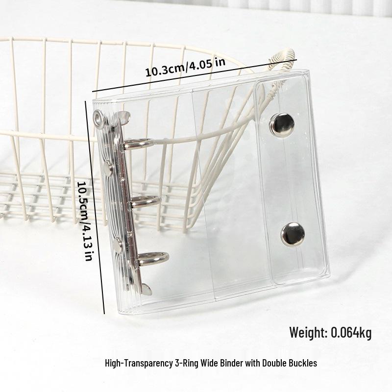 

A6A7 Six-Hole Binder: Ultra-Clear PVC Shell, Purple Pink, Double Snap, Storage Album Planner with Soft 5-Hole Cover