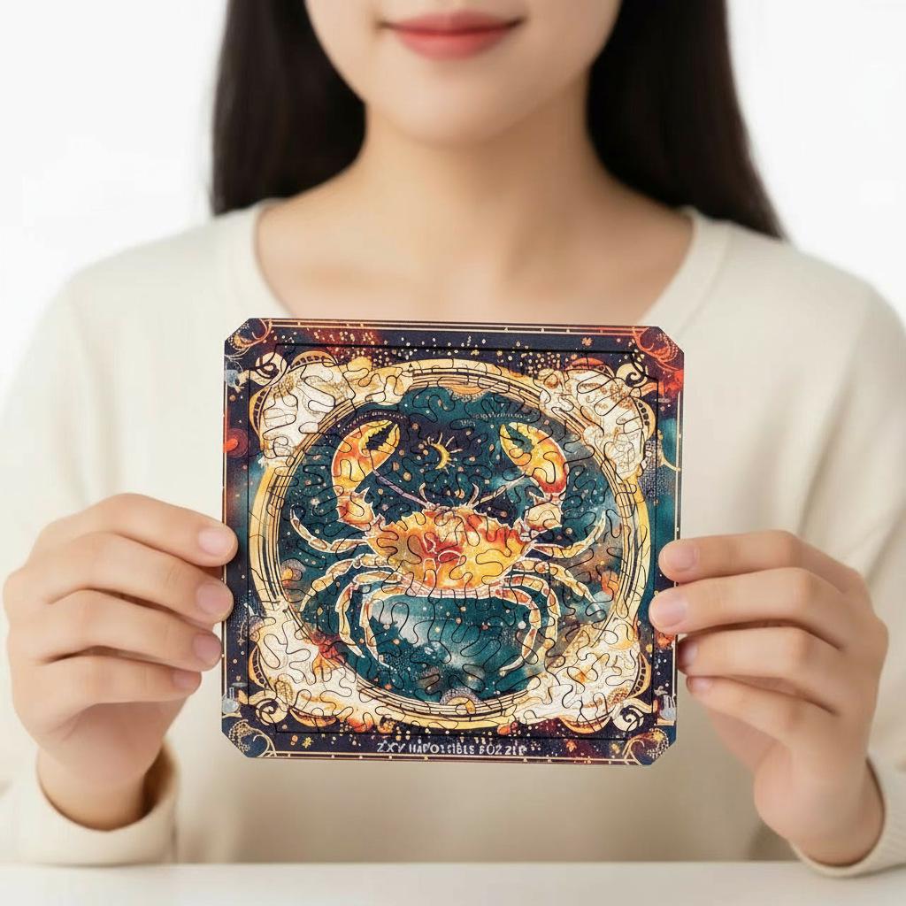 Cancer-themed Irregular Wooden Jigsaw Puzzle: Creative, Educational Gift for Stress Relief and Children's Art