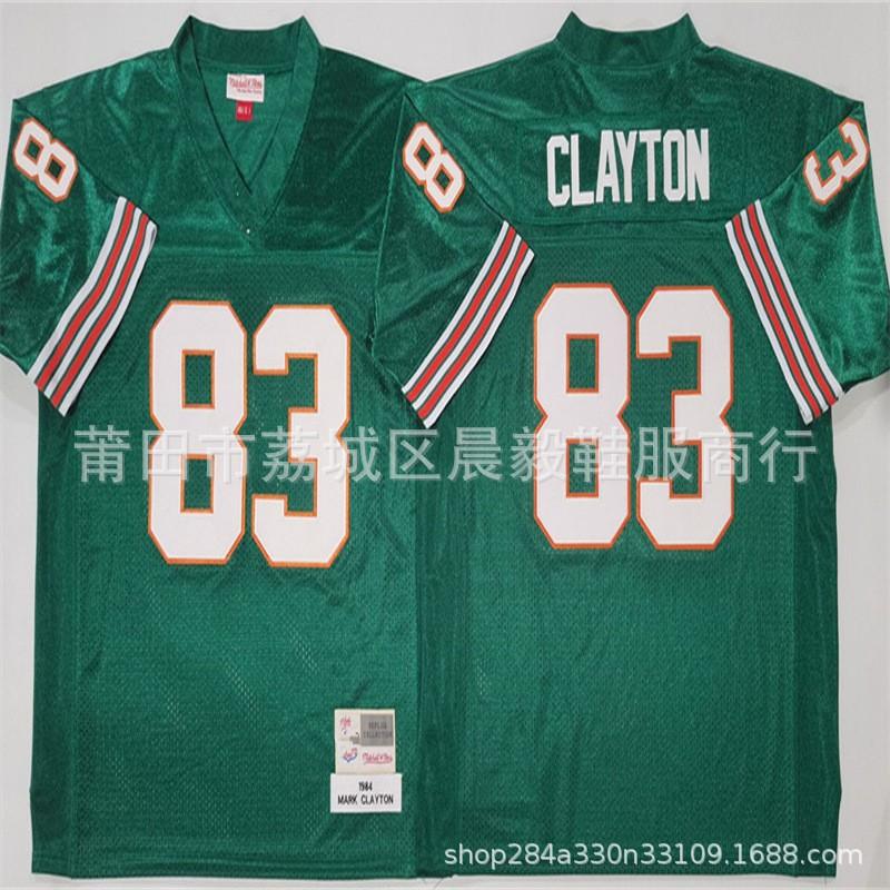 Miami Dolphins Retro Football Jersey Embroidered NFL Style Mens Sportswear Fan Wear Casual Training