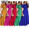 Women's Fashion Summer Spring Solid Color Print Short Sleeve Casual Dresses