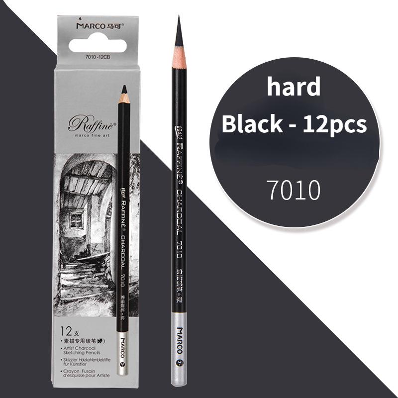 12pcs Pearlescent Platinum Circle Sketch Charcoal Soft Medium Hard Drawing Pencil Combination For Beginners Art Supplies