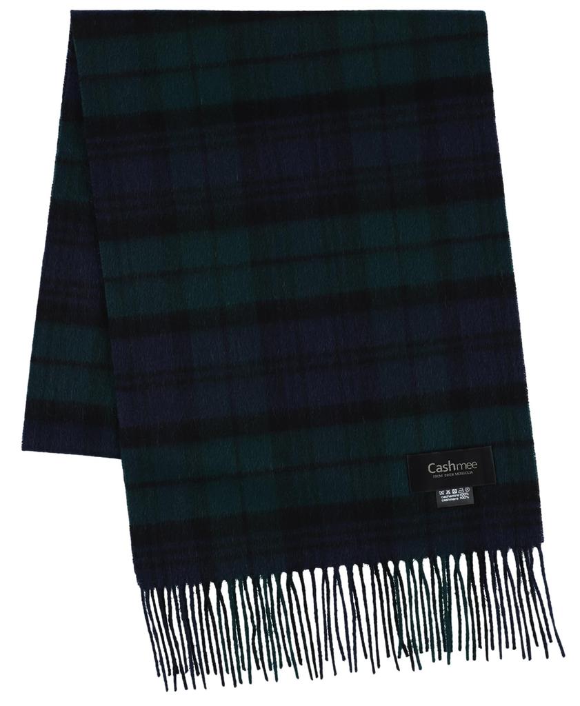 ch33 Cashmere Premium Quality Cashmere Tartan Check Wave Scarf Sirius for Men and Women WATCH [Cashmee] 100% (BLACK (DW16))