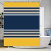 Modern Bath Curtains With Striped Design, Blue Navy Yellow Decorative Shower Curtain Fabric Waterproof Washable Bathroom Accesso