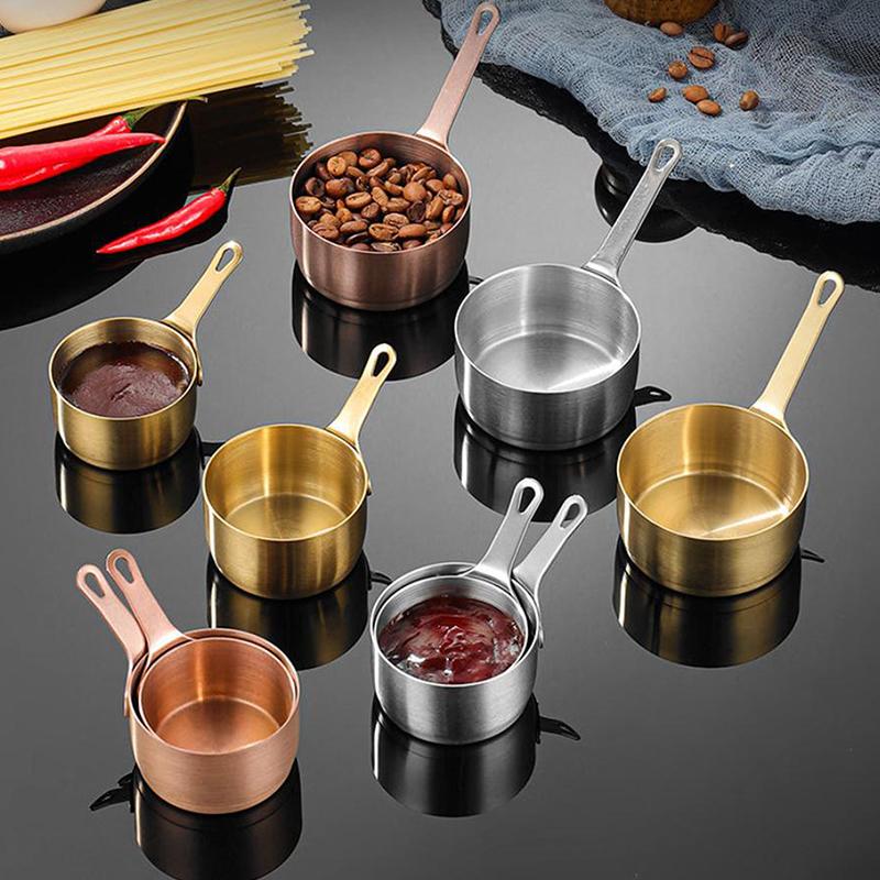 Measuring Cup Stainless Steel Sauce Cup Non-Rust 50/80/100Ml Seasoning Bowl With Handle Mini Sauce Pan Gravy